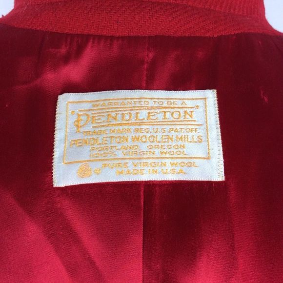 Pendleton Pea Coat Women’s Size 8 Red Vintage - Picture 6 of 8